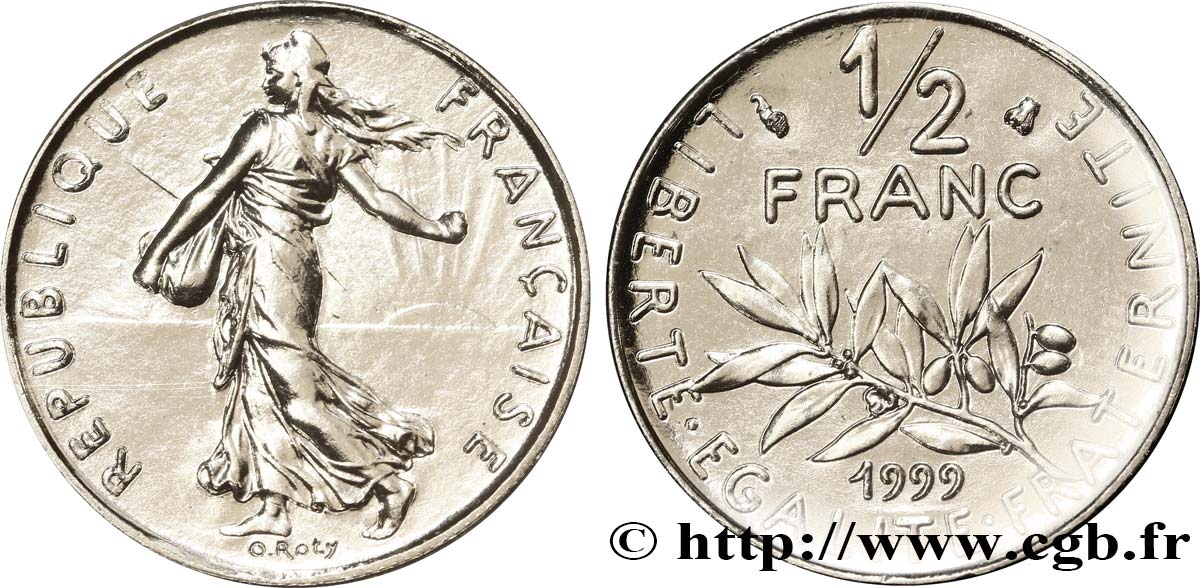 1/2 franc Semeuse, BU (Brillant Universel) 1999 Pessac F.198/42 ST68 