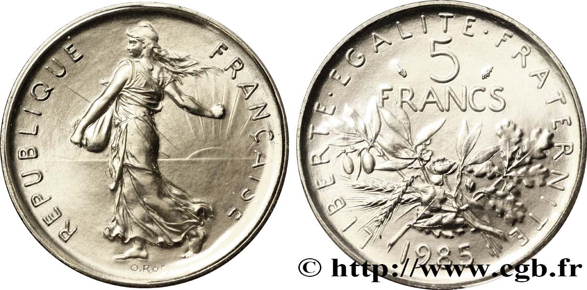 5 francs Semeuse, nickel 1985 Pessac F.341/17 MS70 