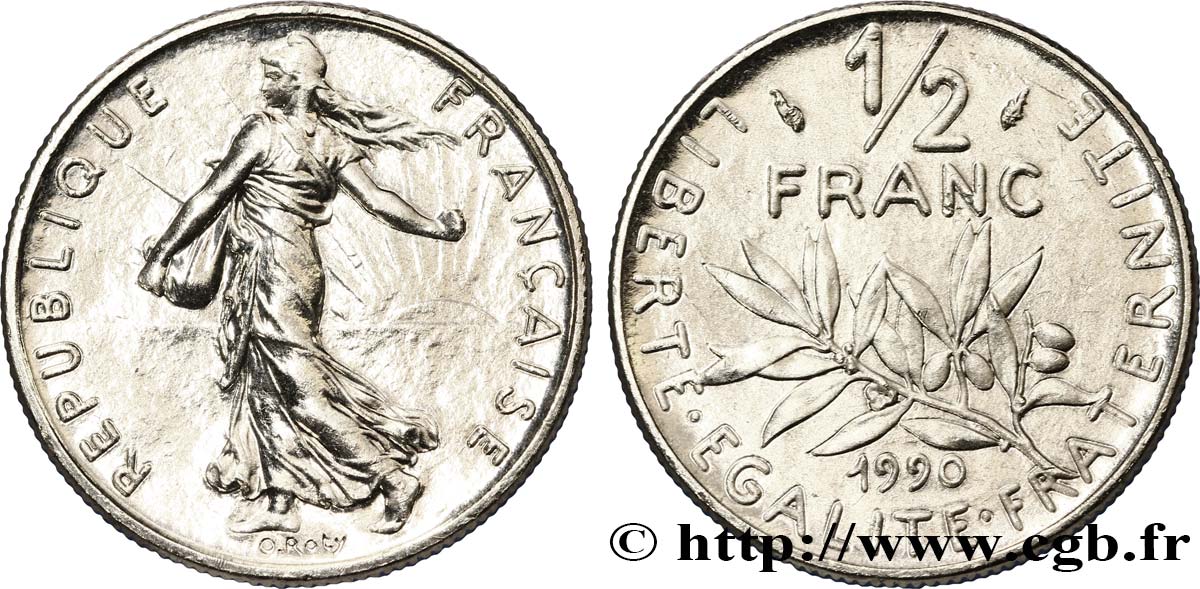 1/2 franc Semeuse 1990 Pessac F.198/29 fST64 