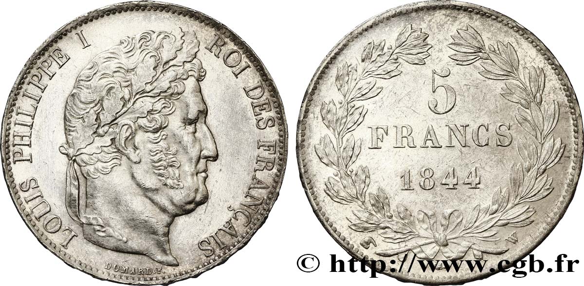 5 francs IIIe type Domard 1844 Lille F.325/5 MBC52 