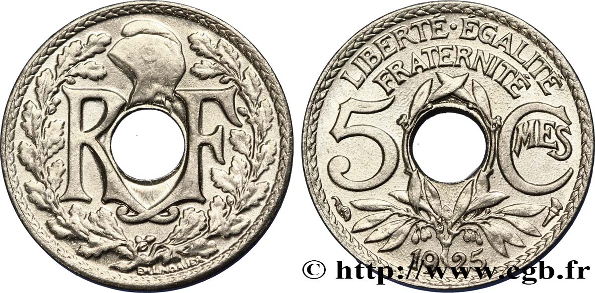 5 centimes Lindauer, petit module 1925  F.122/10 SC64 