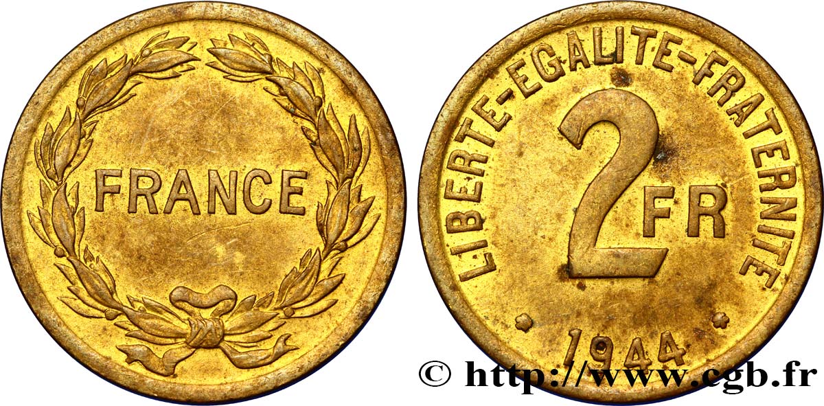 2 francs France 1944  F.271/1 BB48 