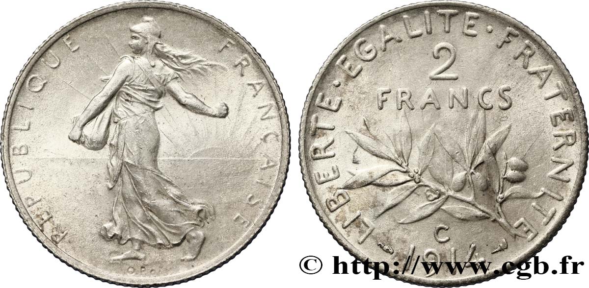 2 francs Semeuse 1914 Castelsarrasin F.266/16 EBC58 