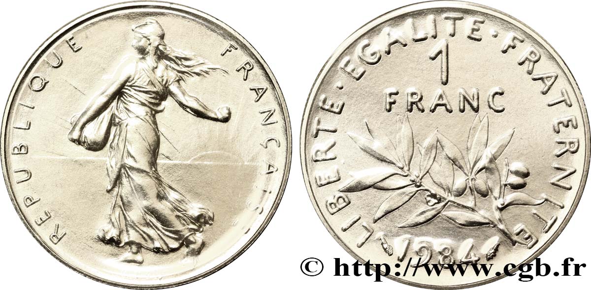 1 franc Semeuse, nickel 1984 Pessac F.226/29 MS70 