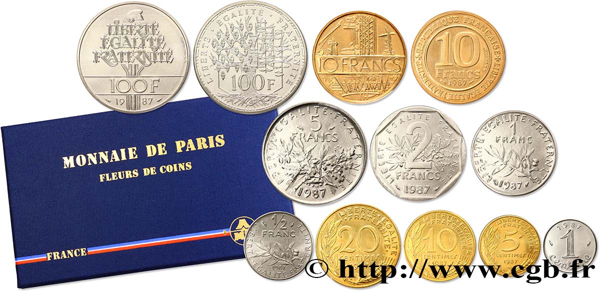 Boîte Fleur de Coins 1987 Paris F.5000 44 ST70 