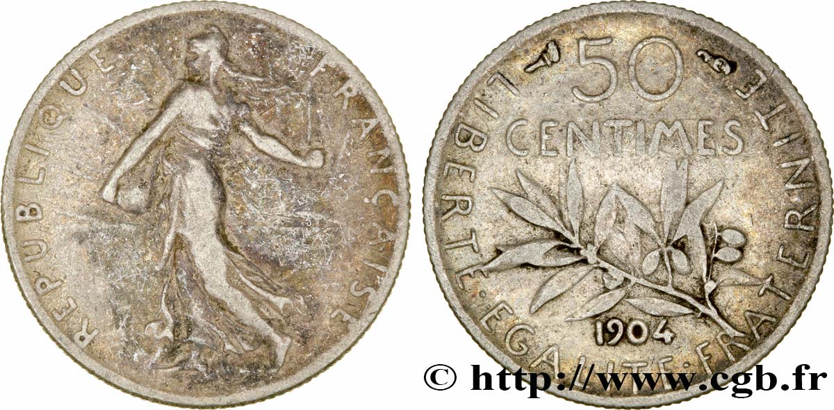 50 centimes Semeuse 1904 Paris F.190/11 BC35 