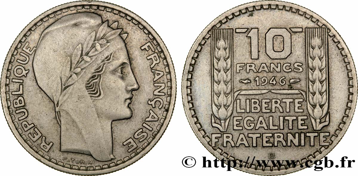 10 francs Turin, grosse tête, rameaux longs 1946 Beaumont-Le-Roger F.361/4 XF45 