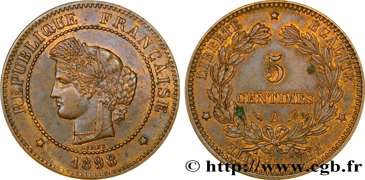 5 centimes Cérès 1898 Paris F.118/41 SUP58 