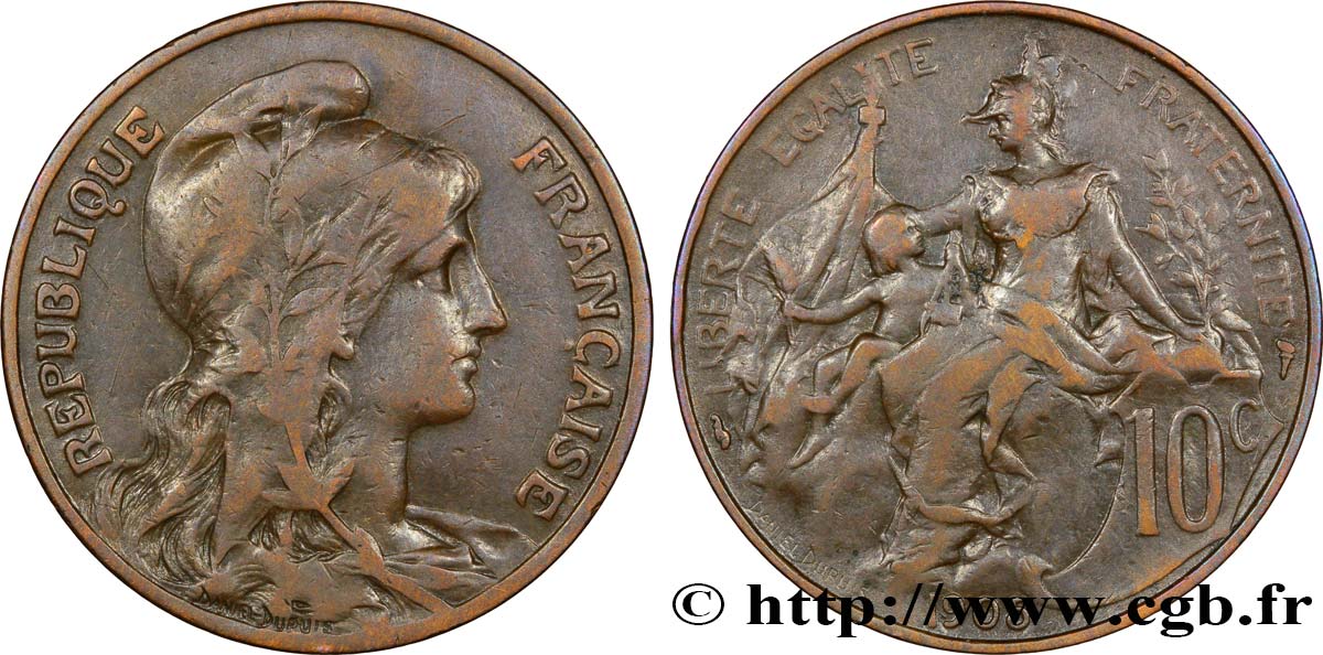 10 centimes Daniel-Dupuis 1905  F.136/14 TB20 