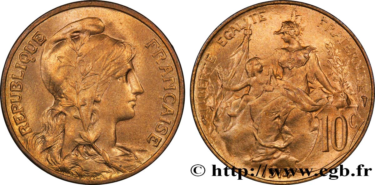 10 centimes Daniel-Dupuis 1914  F.136/23 MS63 