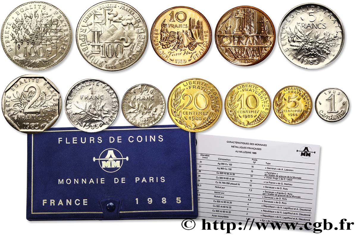 Boîte Fleur de Coins 1985 Paris F.5000/42 ST70