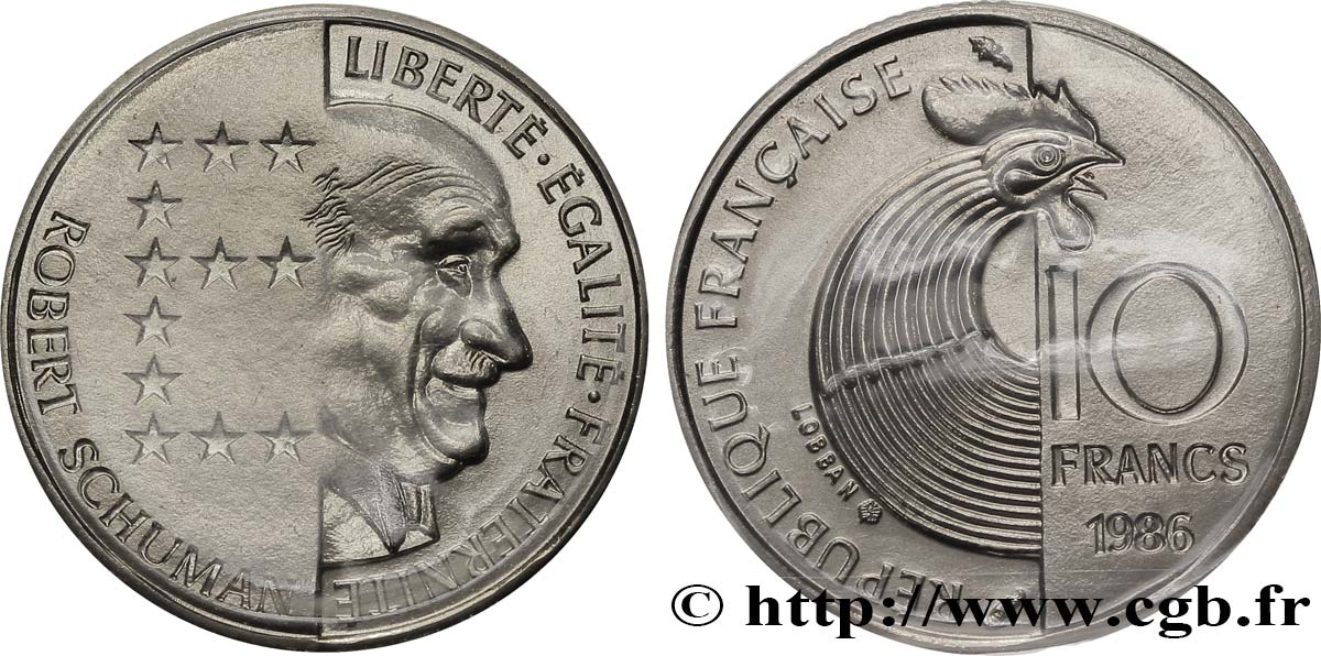 10 francs Robert Schuman 1986  F.374/2 MS70 