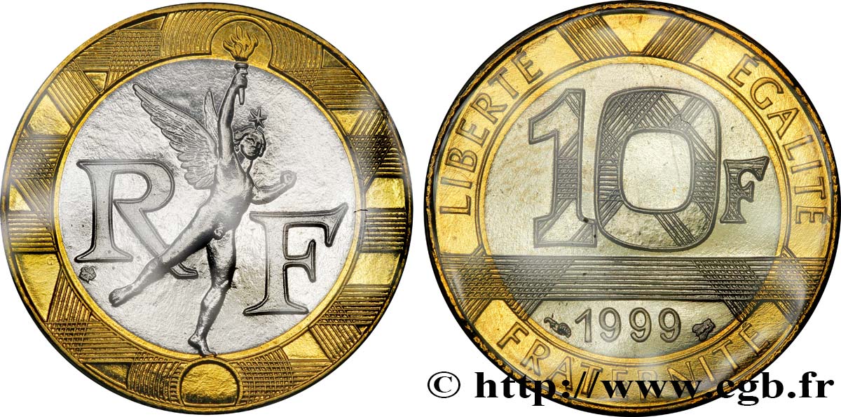 10 francs Génie de la Bastille, BU (Brillant Universel)  1999 Pessac F.375/16 ST70 