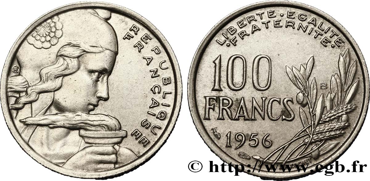 100 francs Cochet 1956 Beaumont-le-Roger F.450/9 AU50 