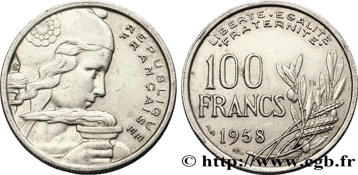 100 francs Cochet 1958 Beaumont-le-Roger F.450/14 SS50 