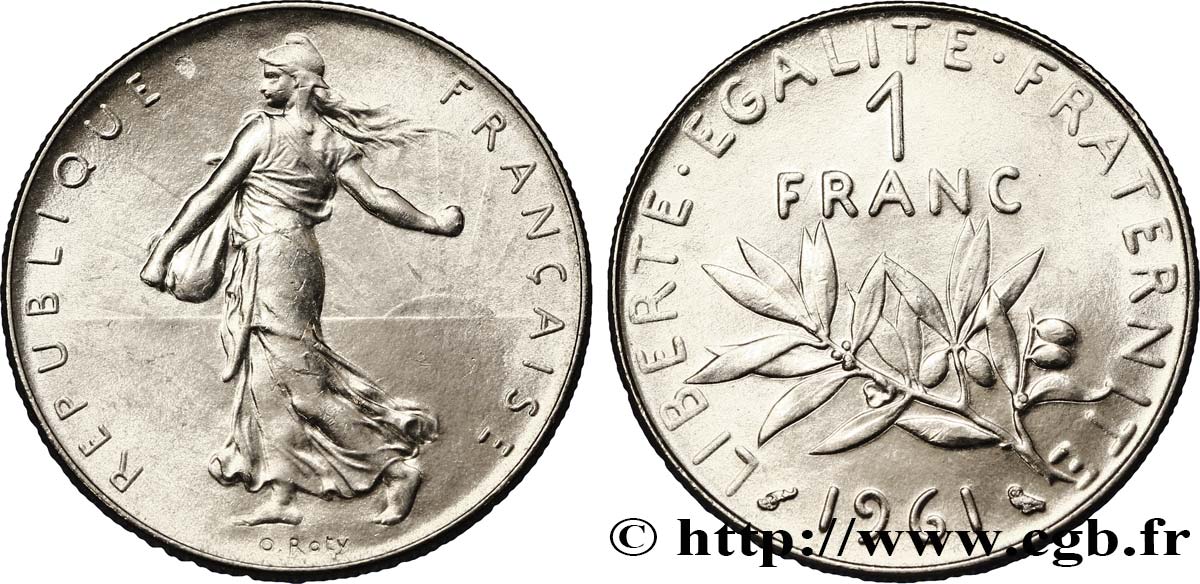 1 franc Semeuse, nickel 1961 Paris F.226/6 TTB50 