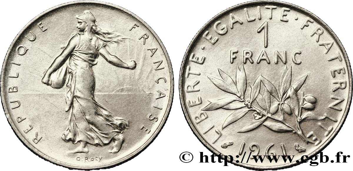 1 franc Semeuse, nickel 1961 Paris F.226/6 TTB50 