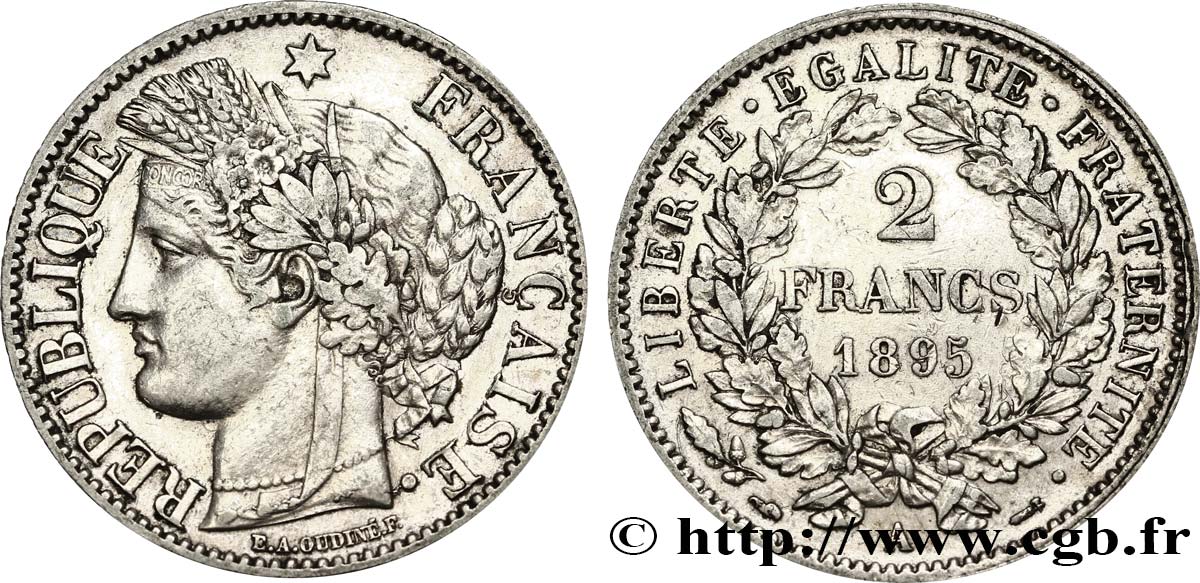 2 francs Cérès, avec légende 1895 Paris F.265/17 BB50 