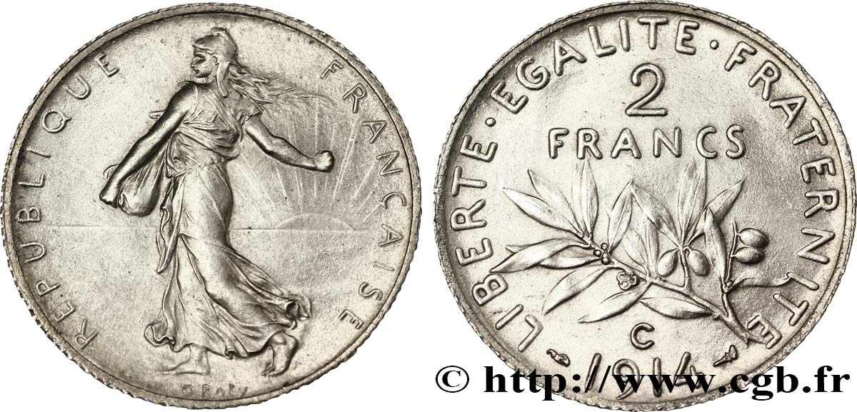 2 francs Semeuse 1914 Castelsarrasin F.266/16 EBC60 