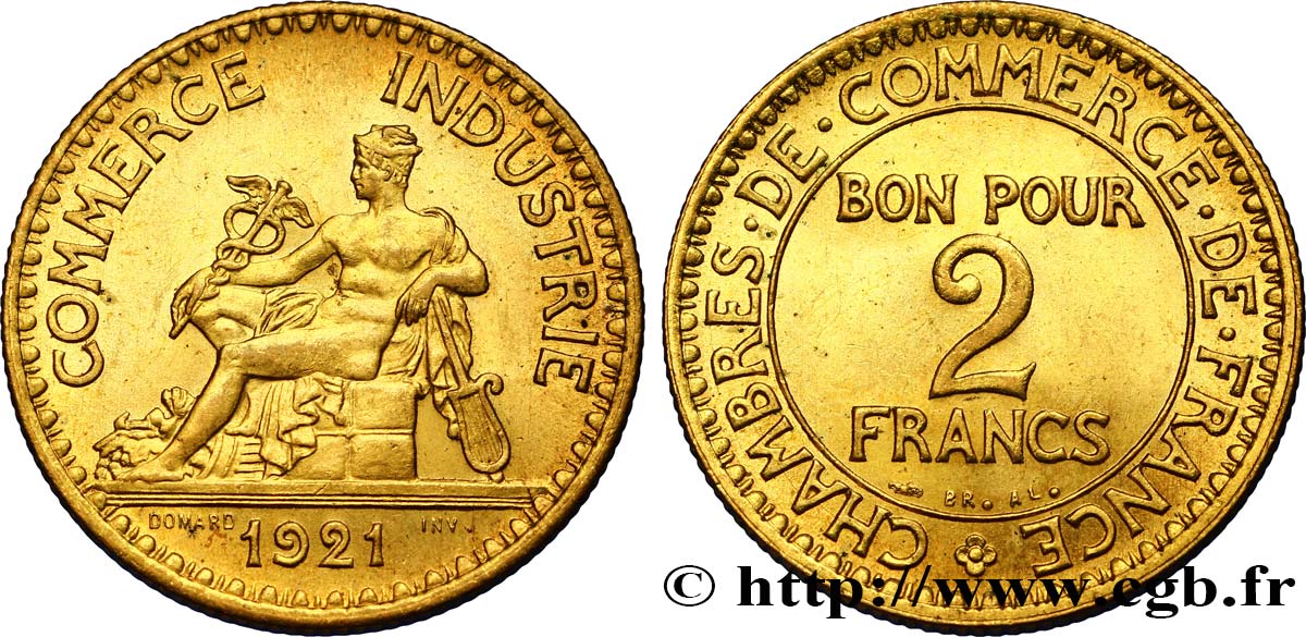 2 francs Chambres de Commerce 1921  F.267/3 SC63 