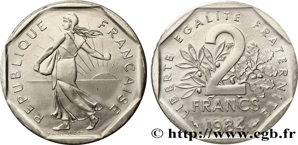 2 francs Semeuse, nickel 1984 Pessac F.272/8 MS70