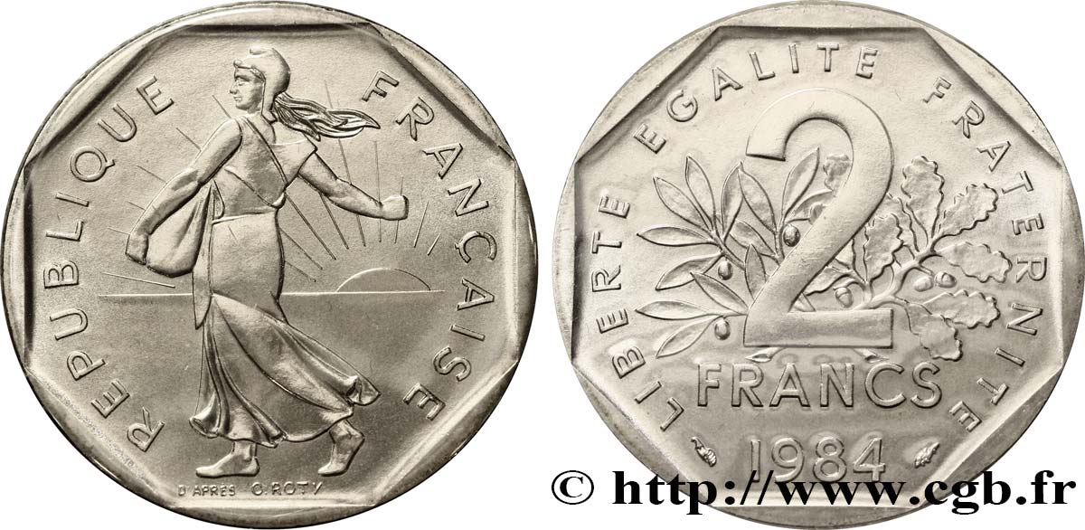 2 francs Semeuse, nickel 1984 Pessac F.272/8 ST70