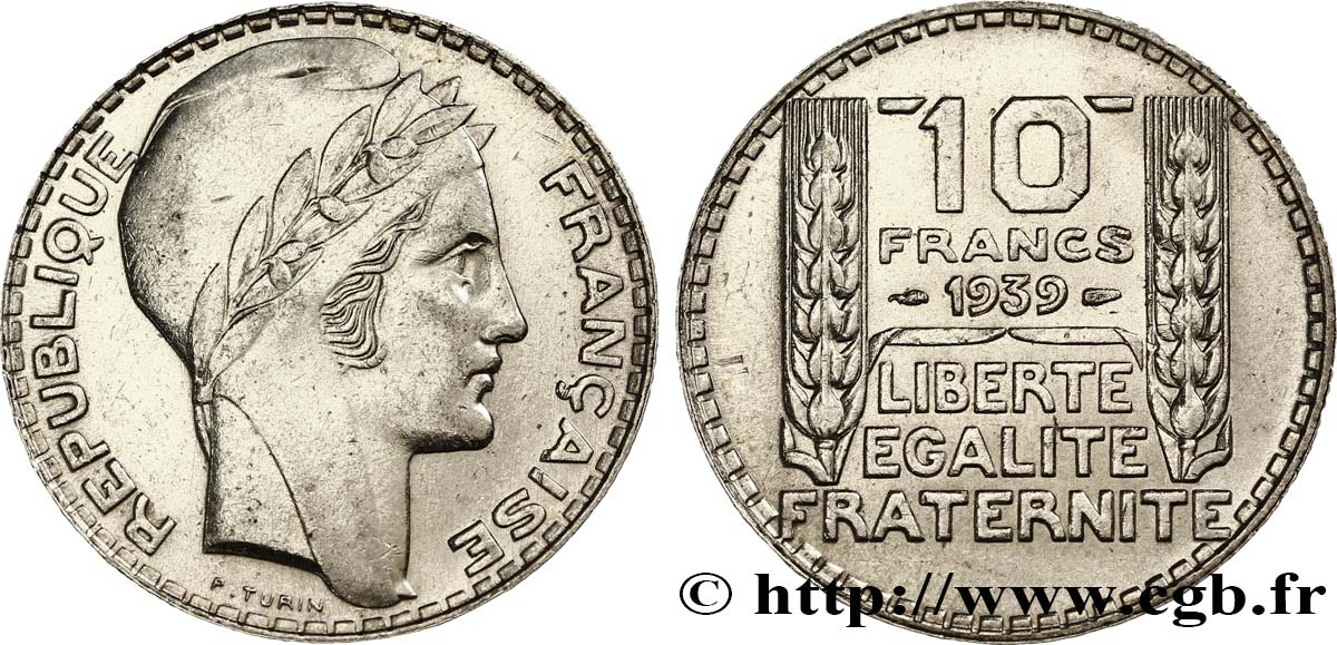 10 francs Turin 1939 F.360/10 VZ55