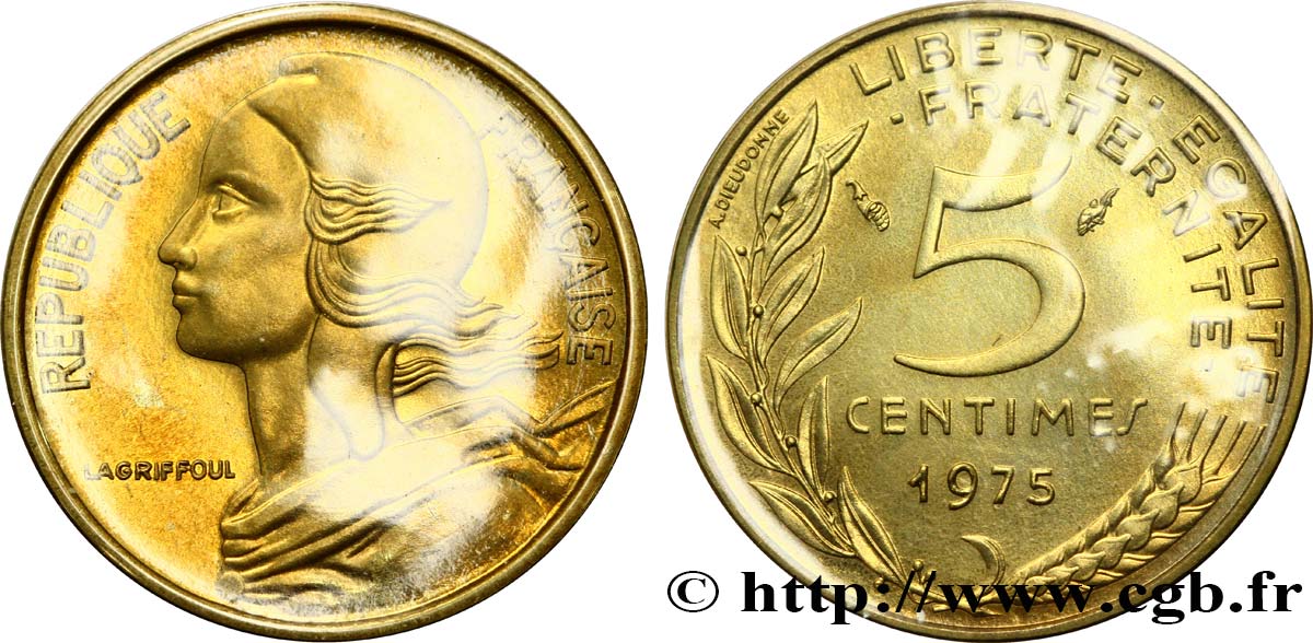 5 centimes Marianne 1975 Pessac F.125/11 MS68 
