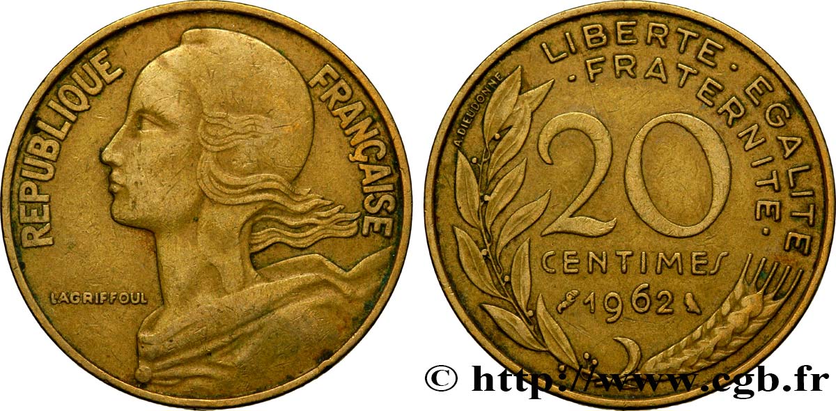 20 centimes Marianne 1962 Paris F.156/2 MBC40 
