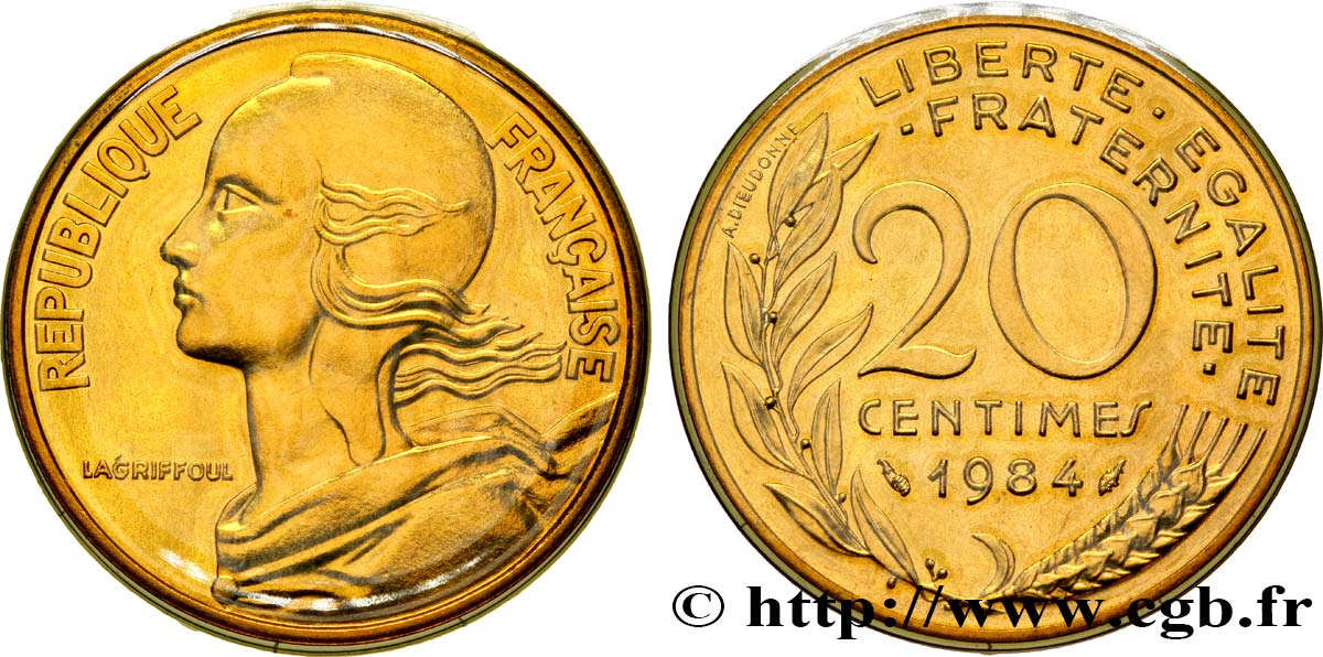 20 centimes Marianne 1984 Pessac F.156/24 FDC70