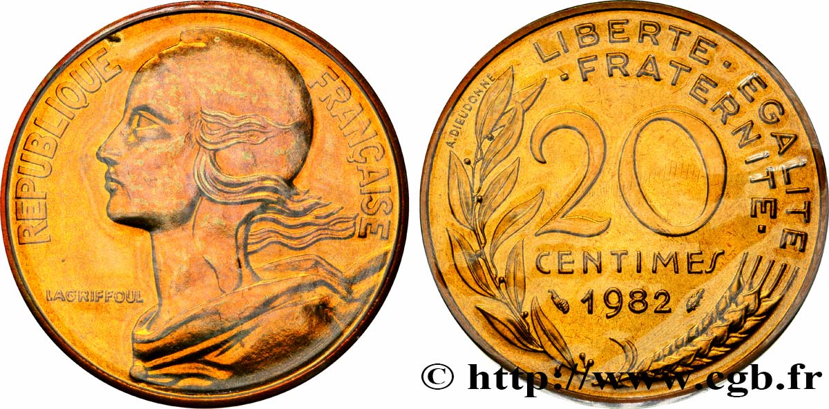 20 centimes Marianne 1982 Pessac F.156/22 ST68