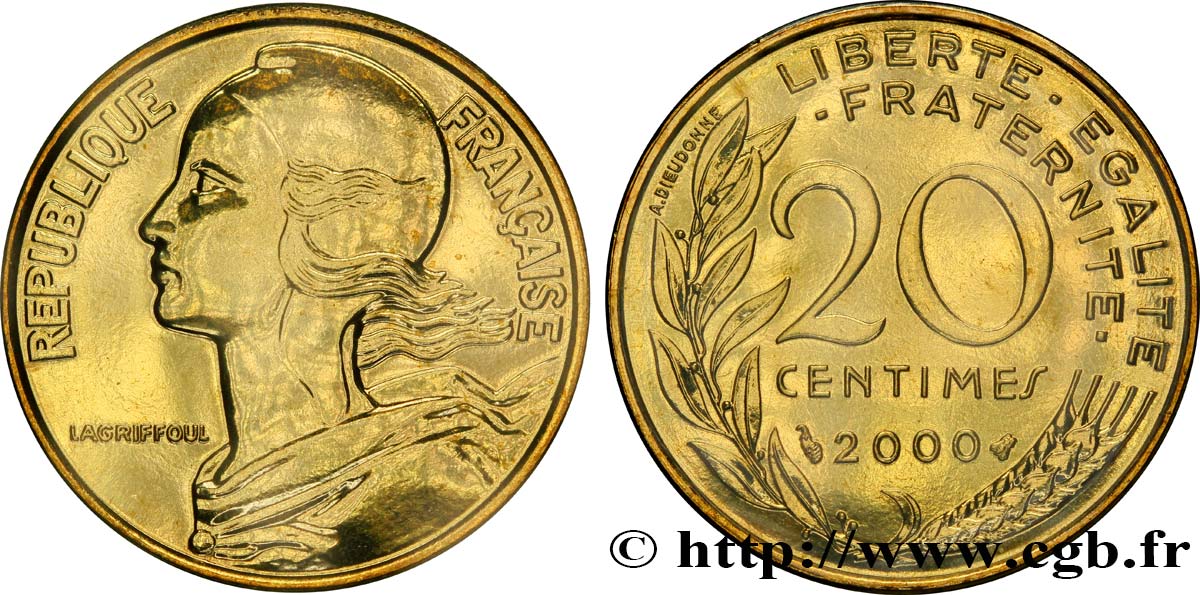 20 centimes Marianne 2000 Pessac F.156/45 FDC67 