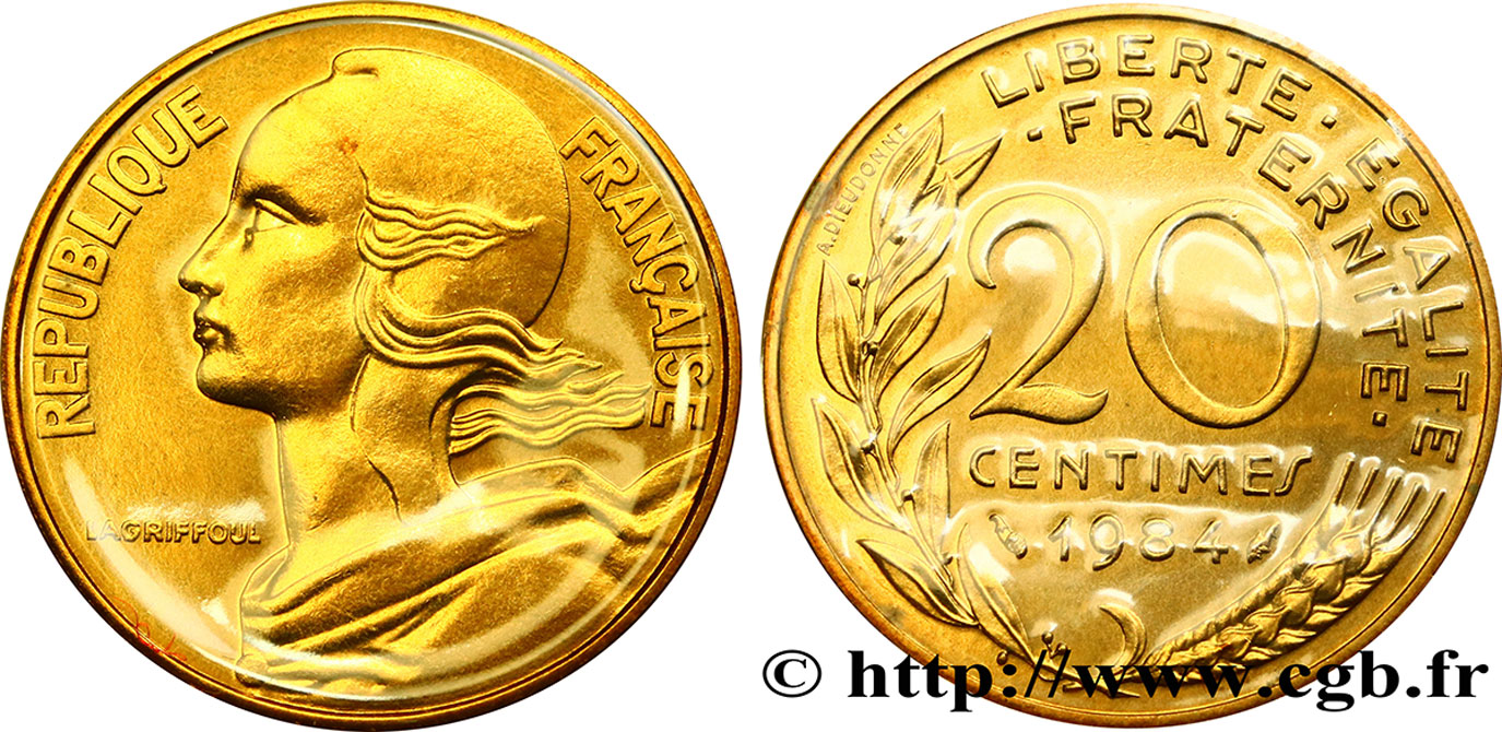 20 centimes Marianne 1984 Pessac F.156/24 MS68
