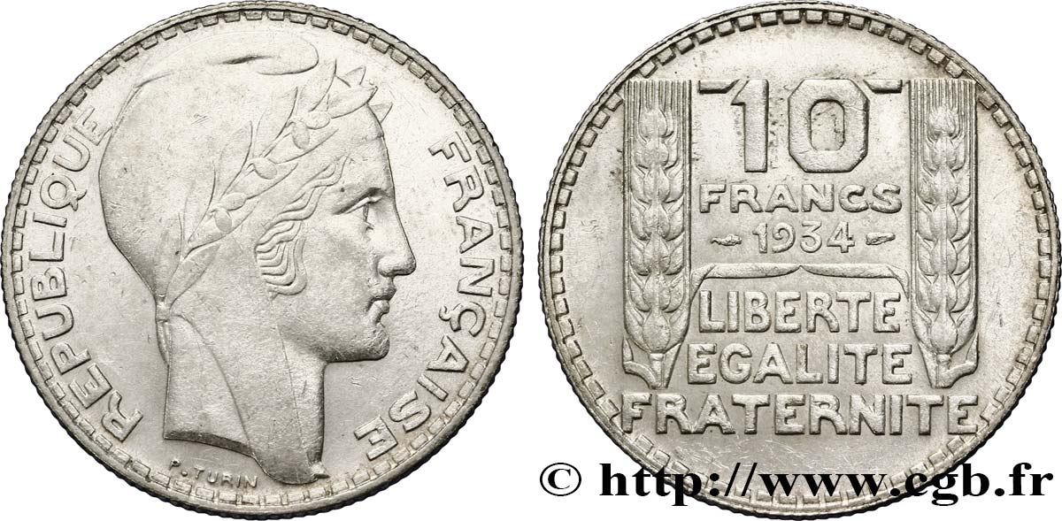 10 francs Turin 1934  F.360/7 SUP58 