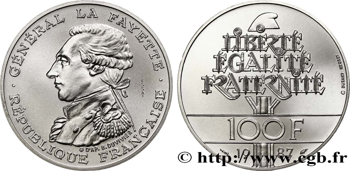 Essai de 100 francs Égalité - La Fayette 1987 Pessac F.455/1 MS68 