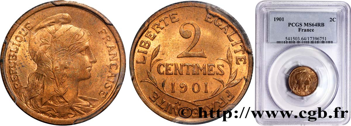 2 centimes Daniel-Dupuis 1901 Paris F.110/6 SPL63 