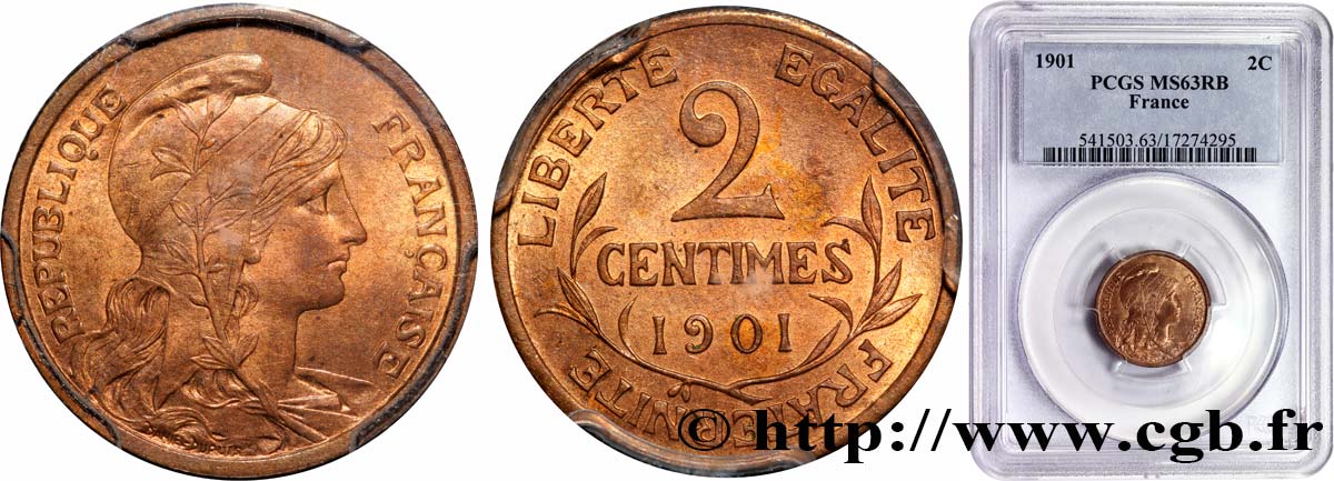 2 centimes Daniel-Dupuis 1901 Paris F.110/6 MS63 