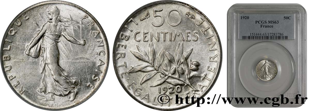 50 centimes Semeuse 1920 Paris F.190/27 SC63 