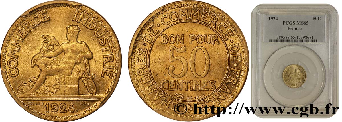 50 centimes Chambres de Commerce 1924 Paris F.191/6 ST65 