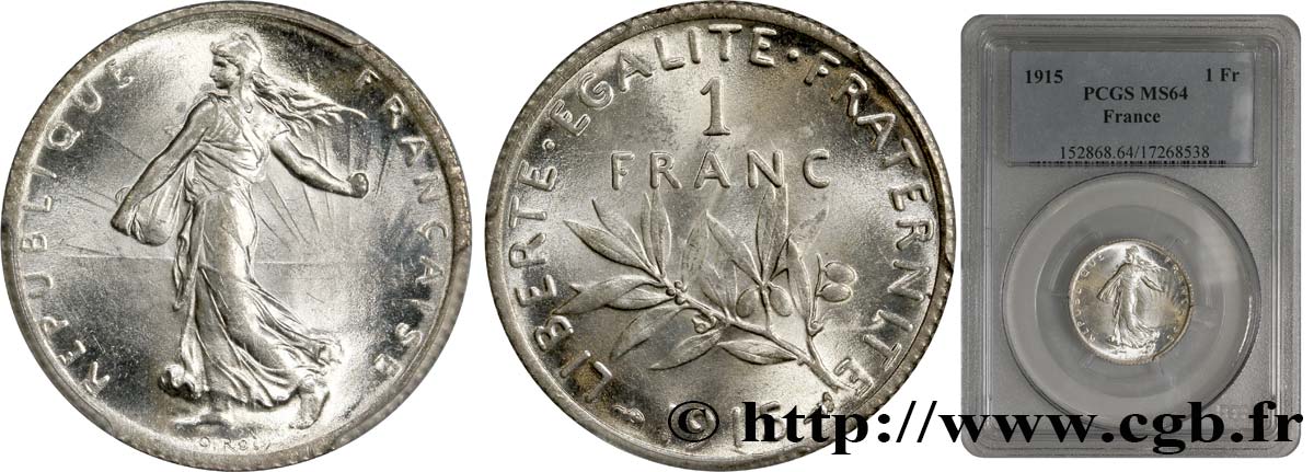 1 franc Semeuse 1915 Paris F.217/21 fST64