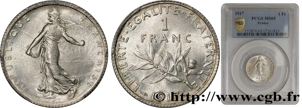 1 franc Semeuse 1917  F.217/23 MS64 