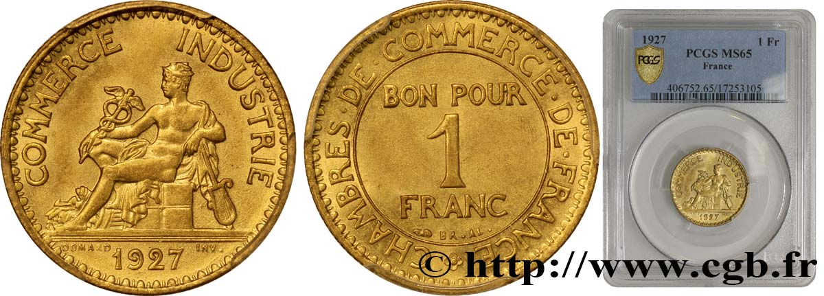 1 franc Chambres de Commerce 1927  F.218/9 SC64 