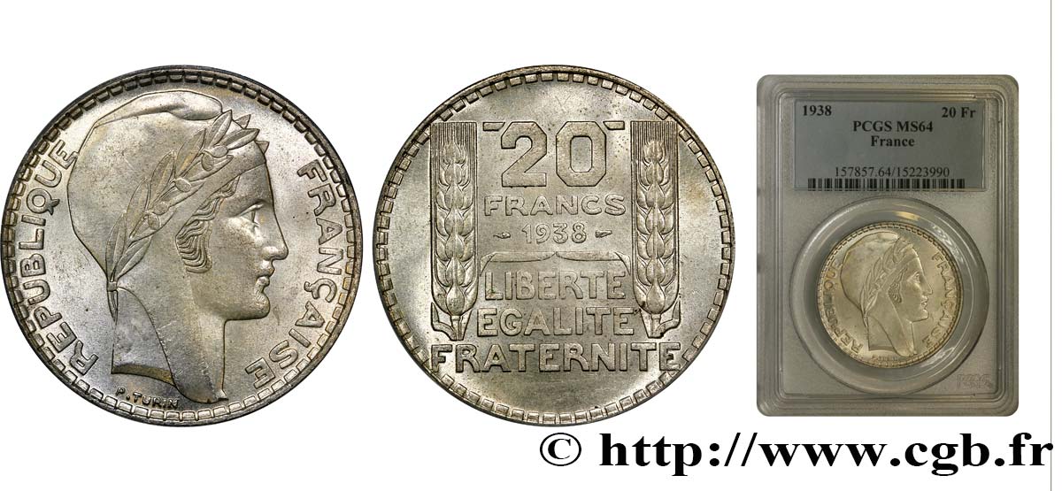 20 francs Turin 1938  F.400/9 SUP62 
