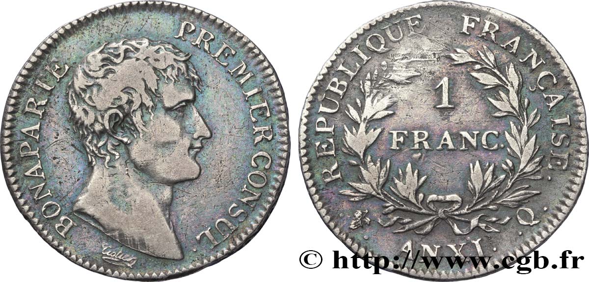 1 franc Bonaparte Premier Consul 1803 Perpignan F.200/6 TB30 