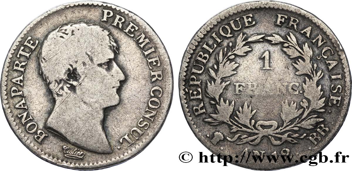 1 franc Bonaparte Premier Consul 1804 Strasbourg F.200/9 F12 