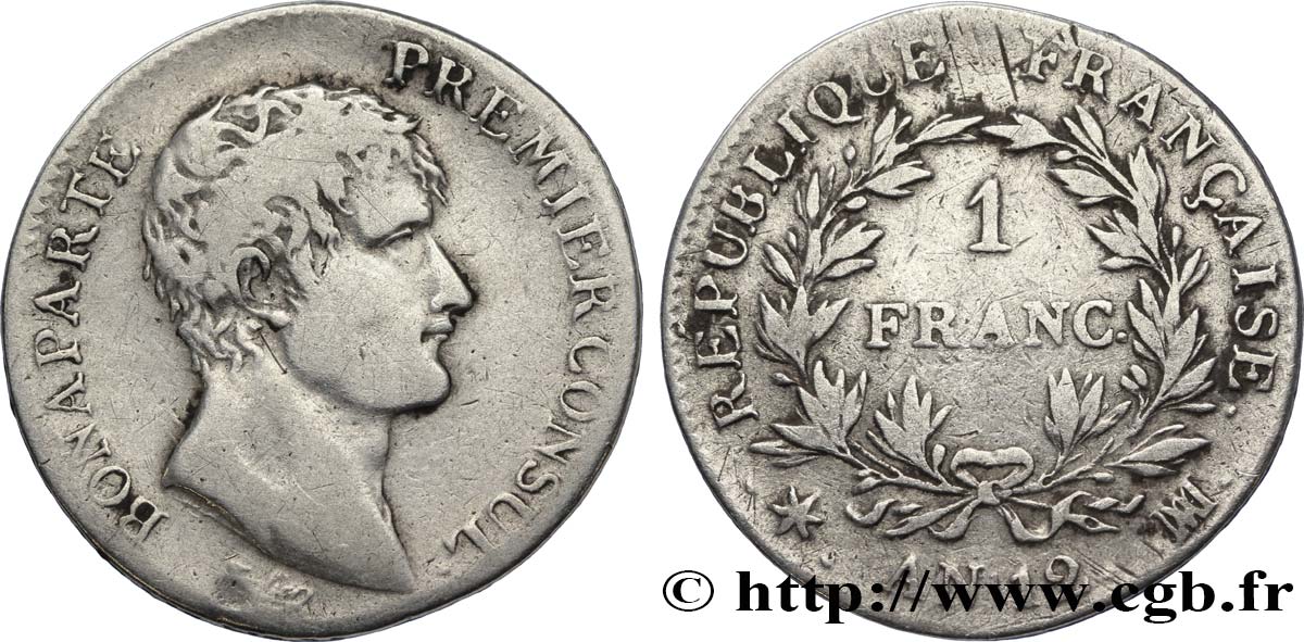 1 franc Bonaparte Premier Consul 1804 Marseille F.200/17 VF25 