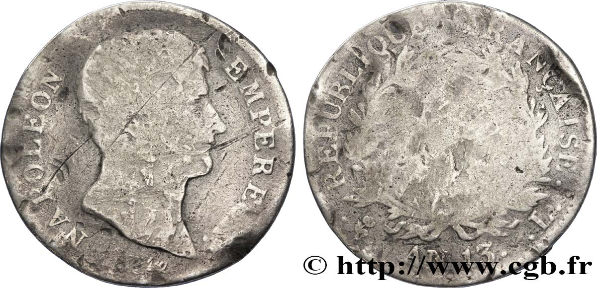 1 franc Napoléon Empereur, Calendrier révolutionnaire 1805 Bayonne F.201/22 G4 