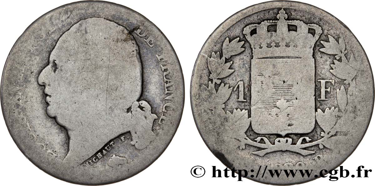 1 franc Louis XVIII 1820 Rouen F.206/31 AG3 