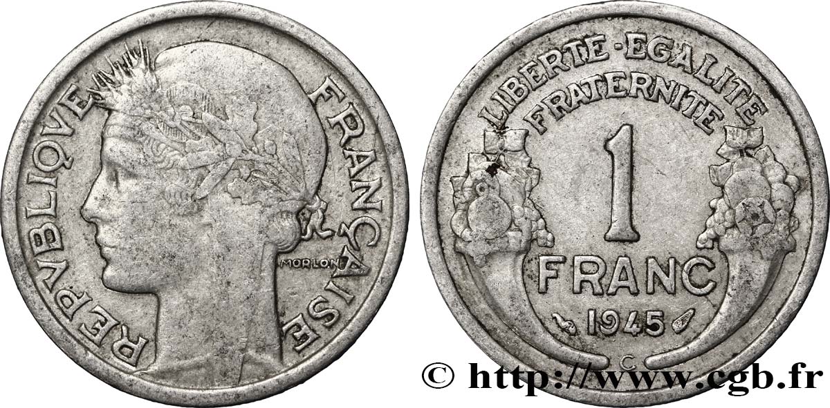 1 franc Morlon, légère 1945 Castelsarrasin F.221/8 MBC40 