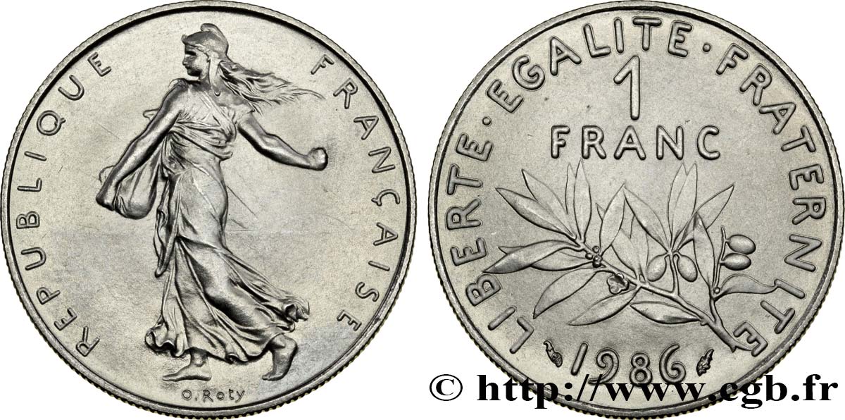 1 franc Semeuse, nickel 1986 Pessac F.226/31 MS65 
